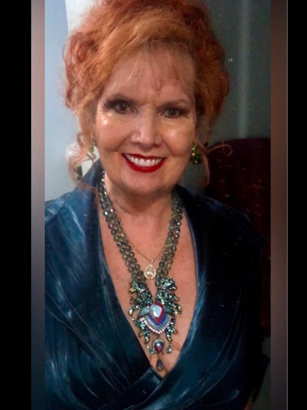 Heidi Daus “ FEARLESS FELINE  Aurora Teal and Pink Crystal Statement Necklace